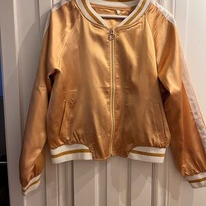 Gold Satin Bomber Jacket